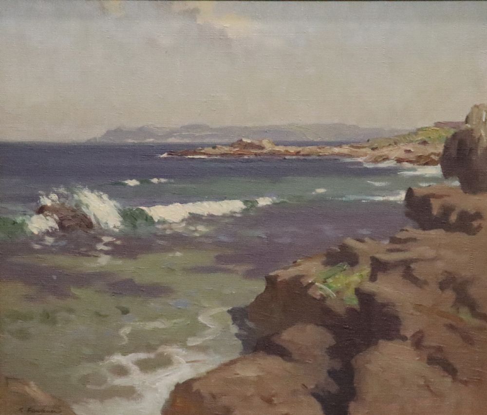 Rathlin Head, Rathlin Island signed by Richard Faulkner, HRUA , RHA