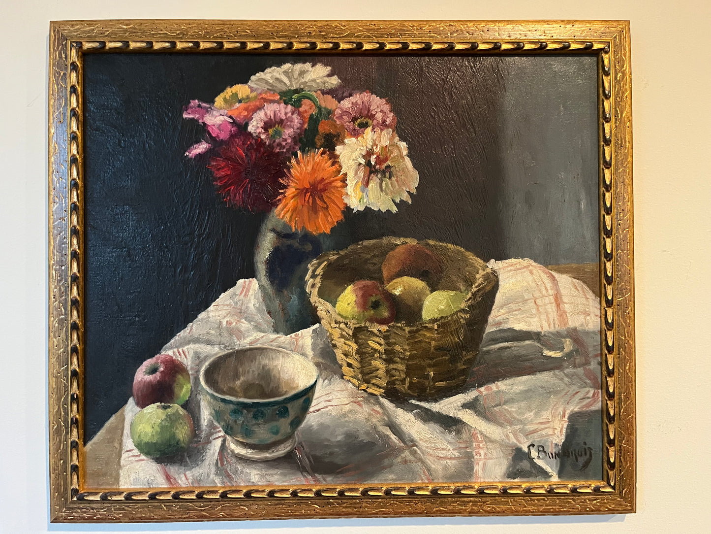 Still Life, Flowers & Apples